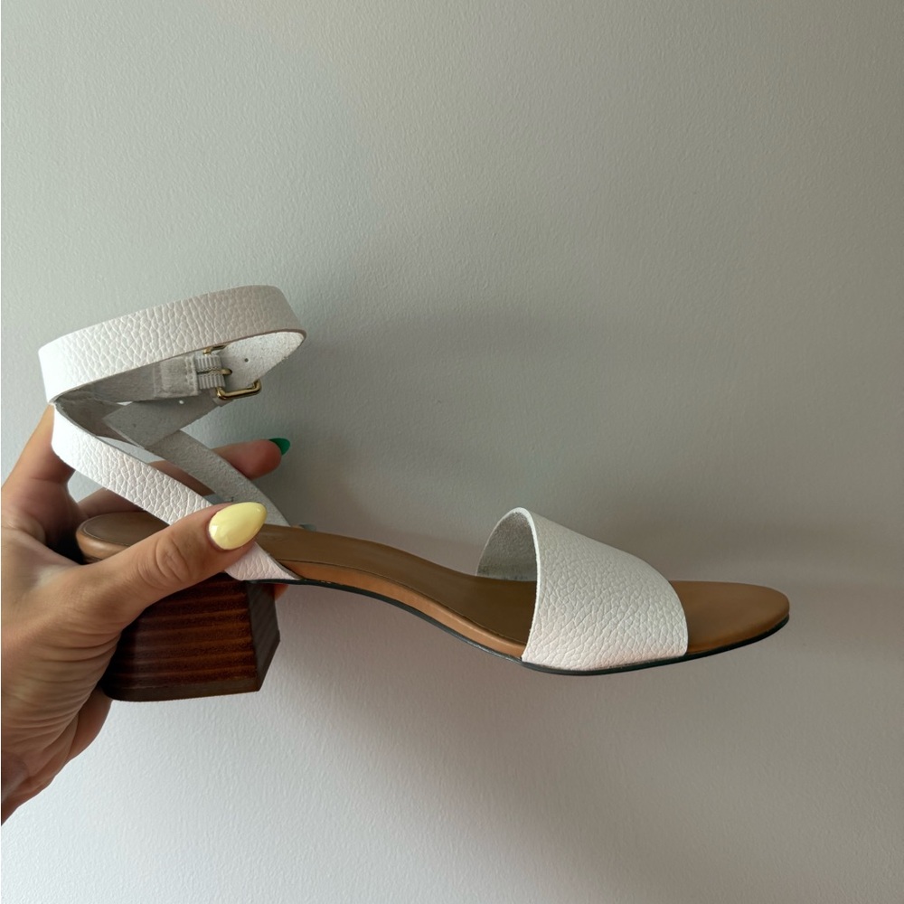 J. Crew White Block Heel Sandals